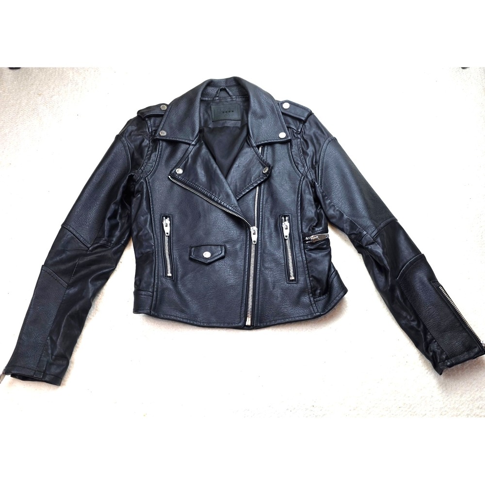[BLANKNYC] Women's Size M Black Faux Leather Moto Biker Jacket Asymmetric Zip